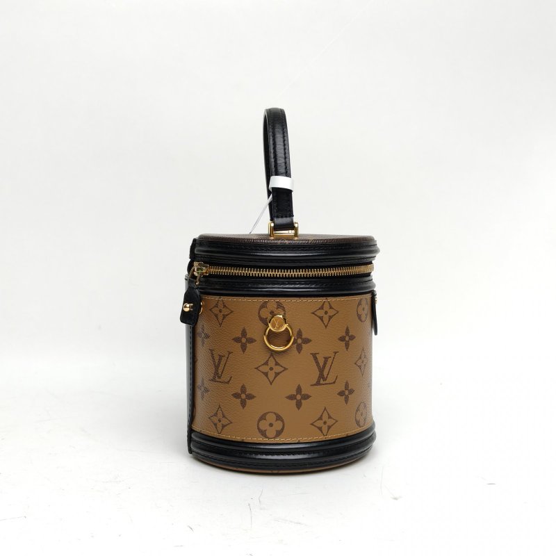 LOUIS VUITTON CANNES圓桶包拼色PVC晶片老花肩背包-3