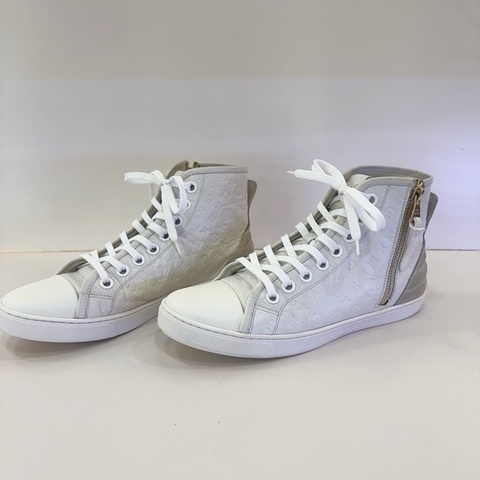 LV/路易威登米白色印花高幫鞋，成色95新，尺寸38.5碼