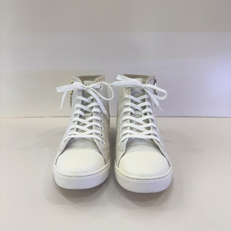 LV/路易威登米白色印花高幫鞋，成色95新，尺寸38.5碼-1