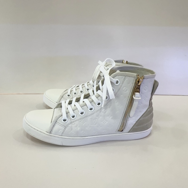 LV/路易威登米白色印花高幫鞋，成色95新，尺寸38.5碼-2