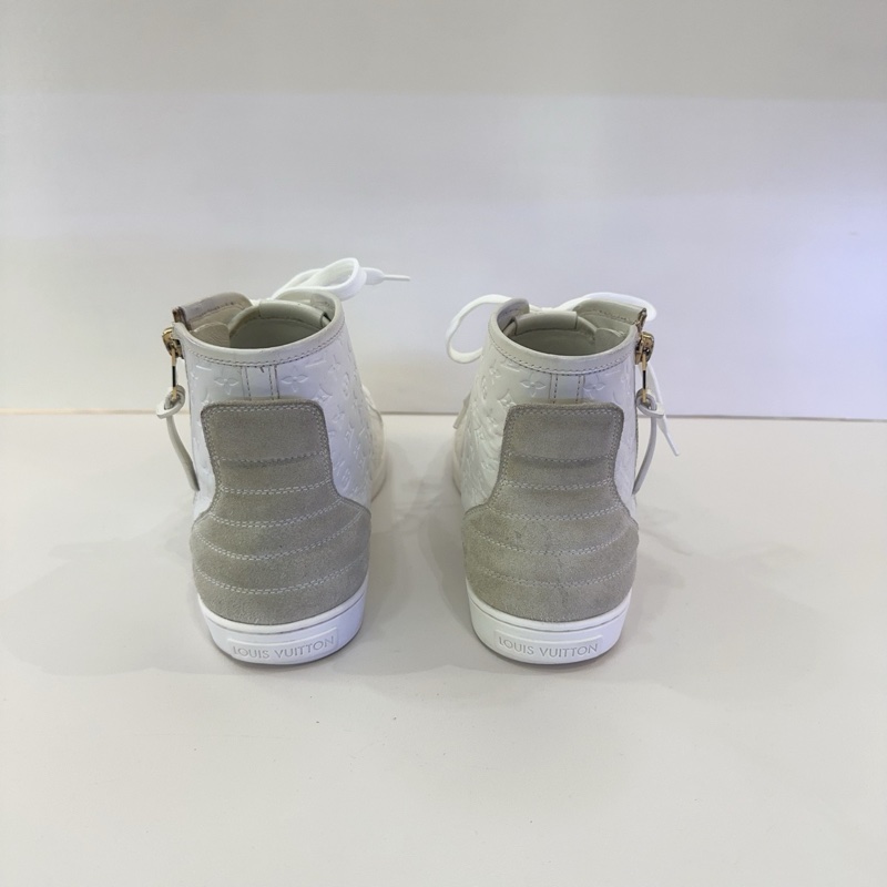 LV/路易威登米白色印花高幫鞋，成色95新，尺寸38.5碼-3