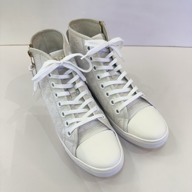 LV/路易威登米白色印花高幫鞋，成色95新，尺寸38.5碼-5