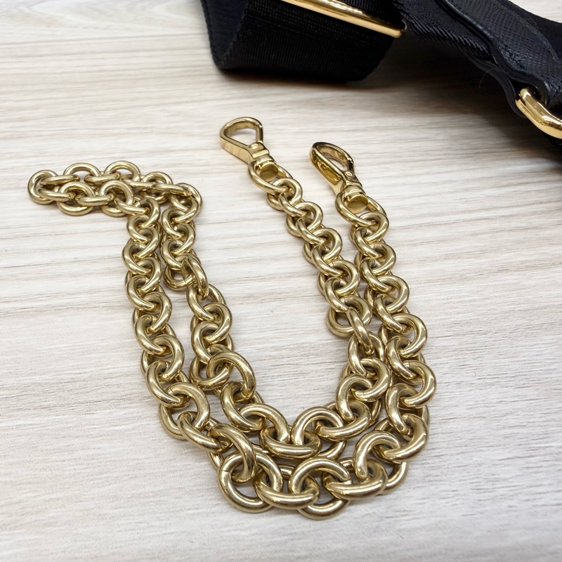 PRADA 黑色牛皮金釦ReEdition 2025 Saffiano 1BH204-11