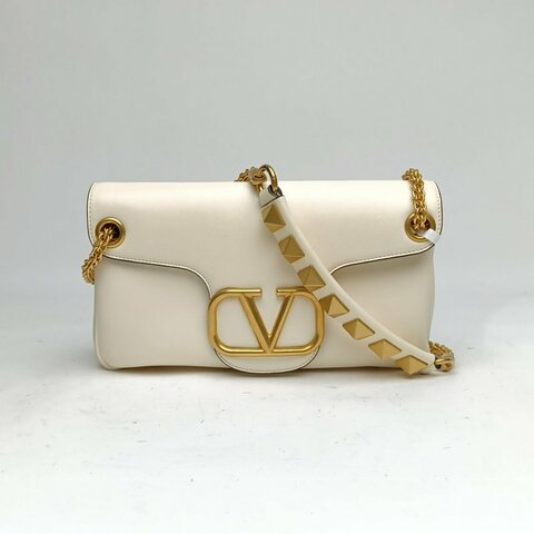 VALENTINO 白色羊皮斜挎包肩背包