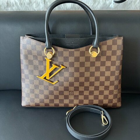 閒置新 路易威登/Louis Vuitton 棕色棋盤格RIVERSIDE手提肩背包