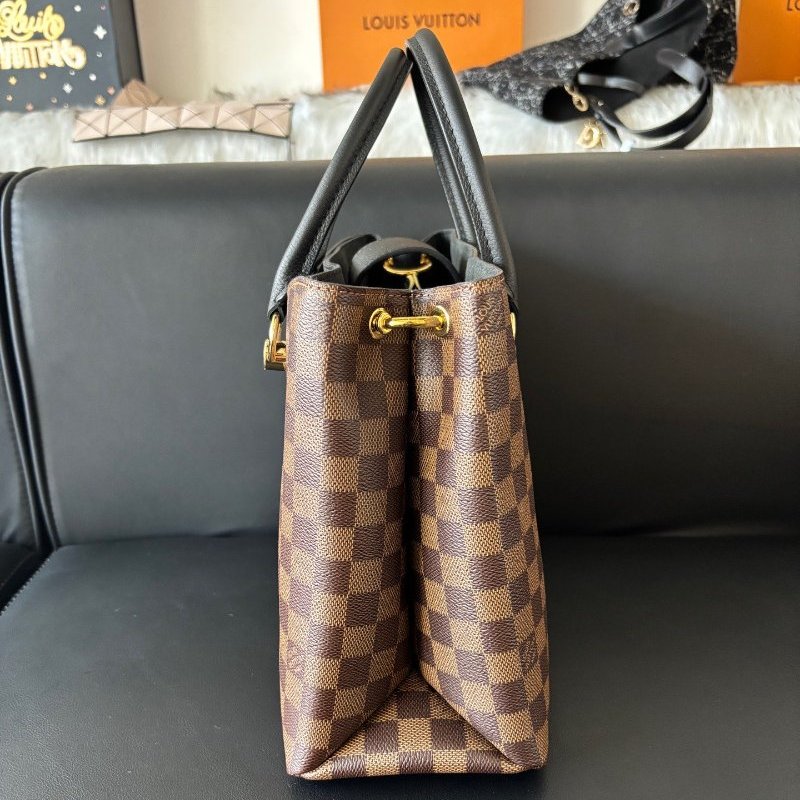 閒置新 路易威登/Louis Vuitton 棕色棋盤格RIVERSIDE手提肩背包-2