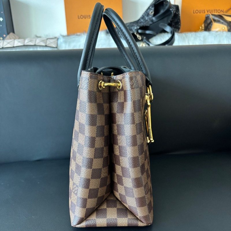 閒置新 路易威登/Louis Vuitton 棕色棋盤格RIVERSIDE手提肩背包-3