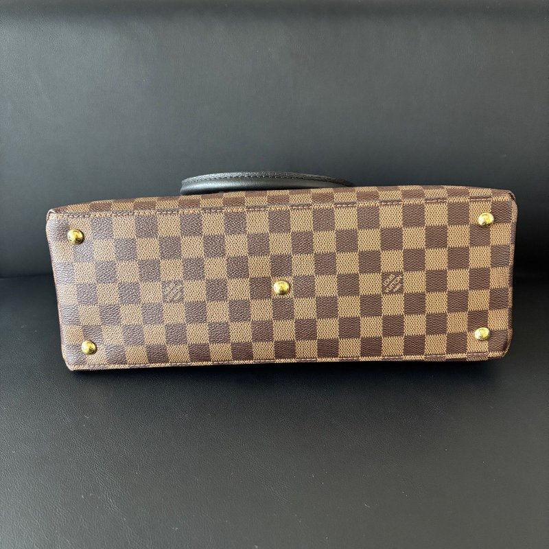 閒置新 路易威登/Louis Vuitton 棕色棋盤格RIVERSIDE手提肩背包-4