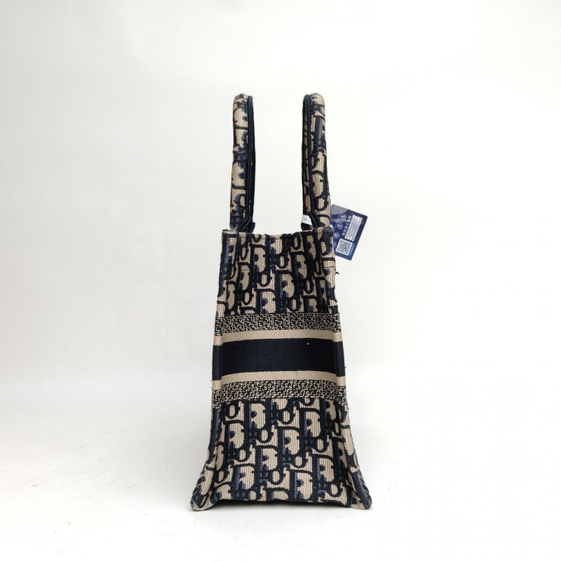 DIOR BookTote小號墨藍色帆布2024肩背包-1