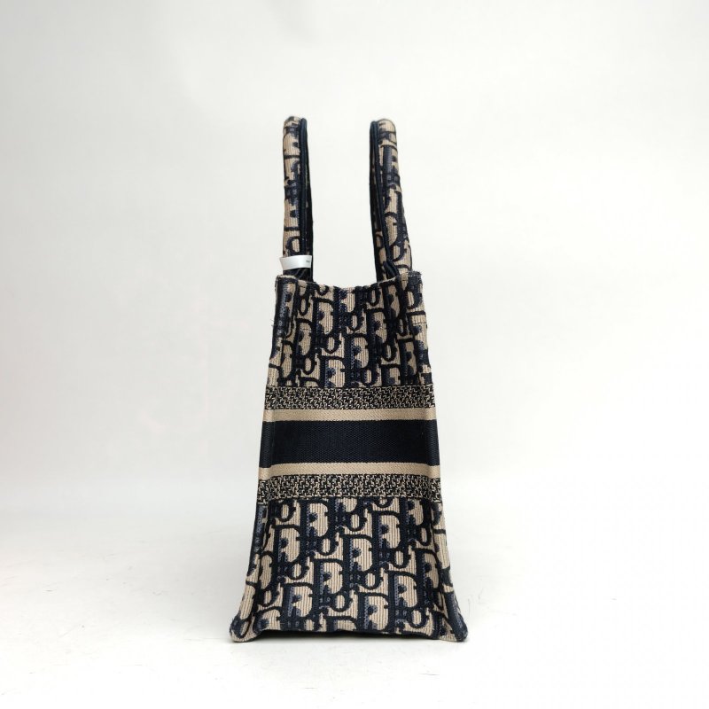 DIOR BookTote小號墨藍色帆布2024肩背包-3