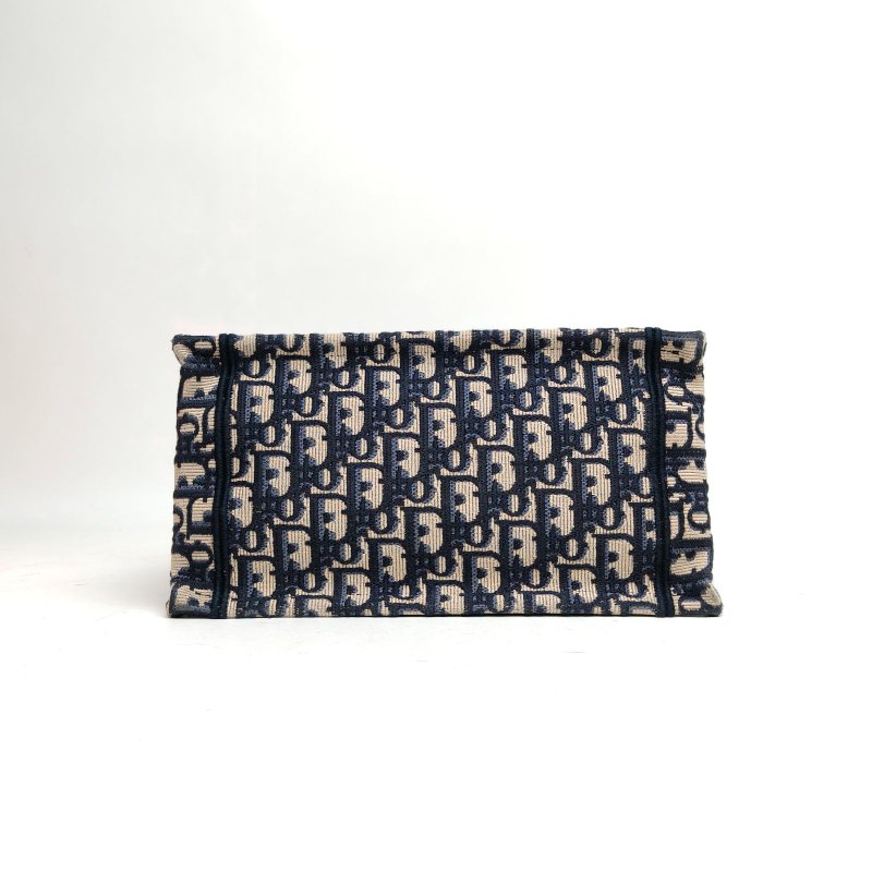 DIOR BookTote小號墨藍色帆布2024肩背包-4