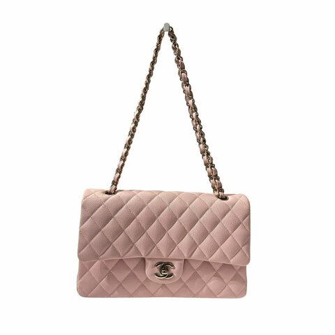 Used Chanel CF 25 Chain Shoulder Bag Light Pink GHW