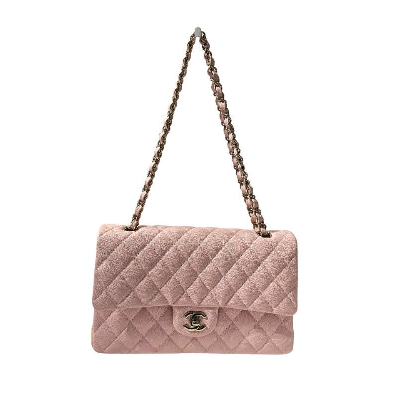 Used Chanel CF 25 Chain Shoulder Bag Light Pink GHW-0