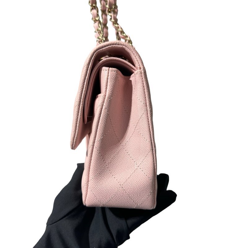 Used Chanel CF 25 Chain Shoulder Bag Light Pink GHW-3