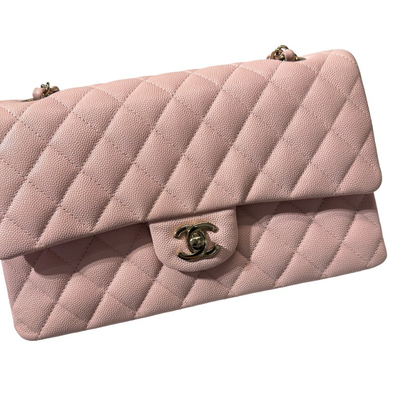 Used Chanel CF 25 Chain Shoulder Bag Light Pink GHW-6