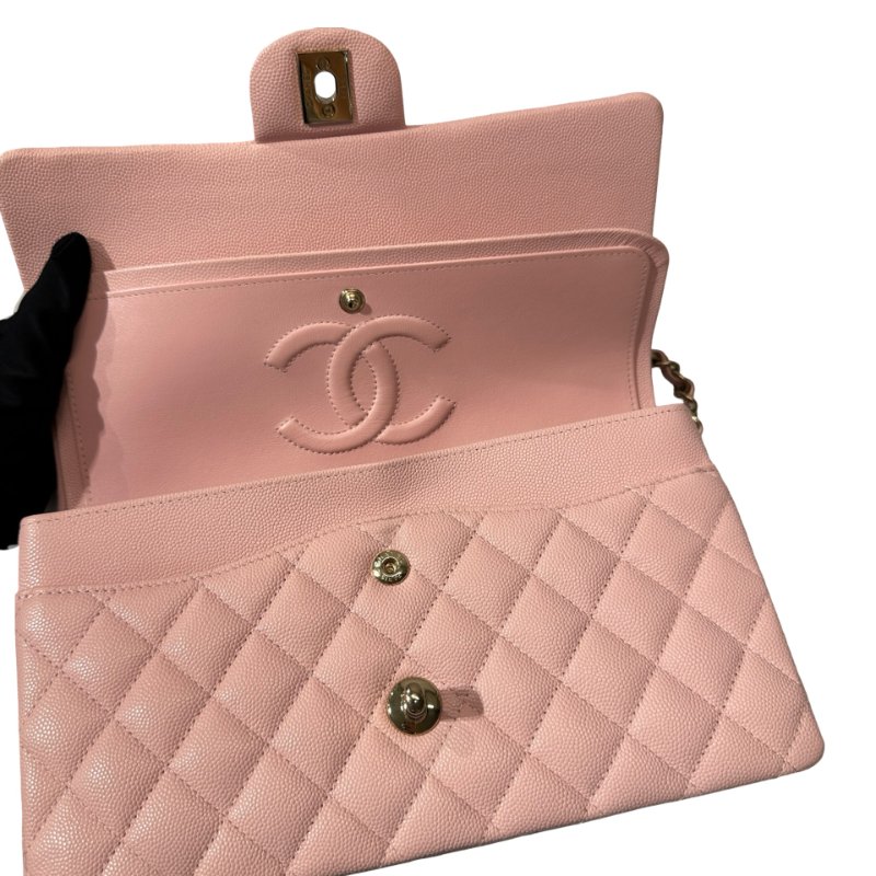 Used Chanel CF 25 Chain Shoulder Bag Light Pink GHW-8
