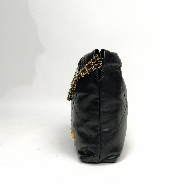 CHANEL 22BagTote托特包Mini黑色牛皮晶片金扣肩背包-1