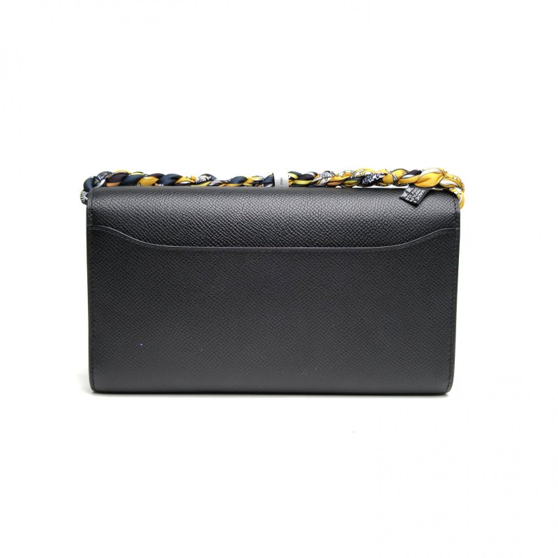 HERMES Constance康康LONGTOGO長款錢包黑色Epsom皮Z刻肩背包-2