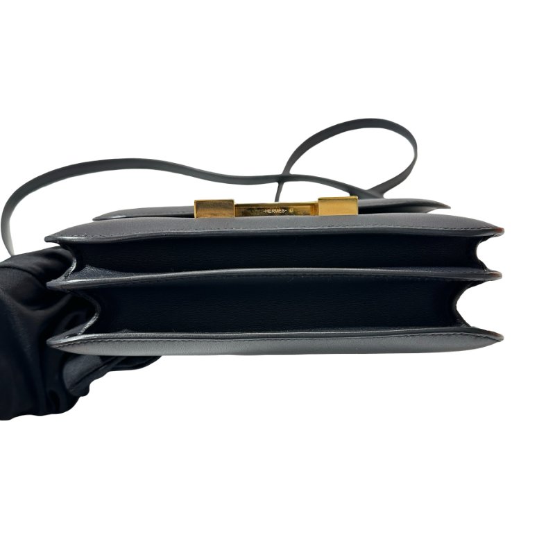 Used HERMÈS Mini Constance Shoulder Bag Bleu indigo GHW-3