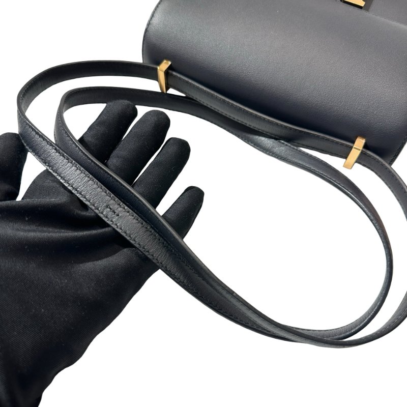 Used HERMÈS Mini Constance Shoulder Bag Bleu indigo GHW-8