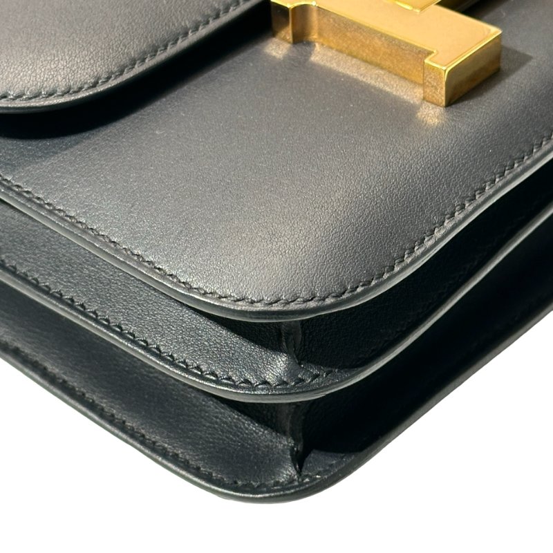 Used HERMÈS Mini Constance Shoulder Bag Bleu indigo GHW-15