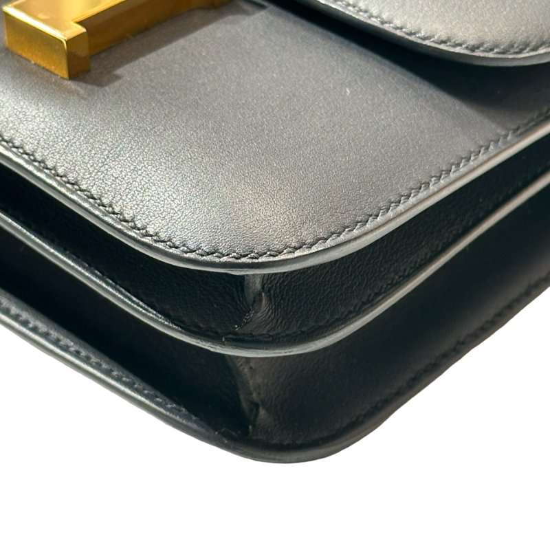 Used HERMÈS Mini Constance Shoulder Bag Bleu indigo GHW-17