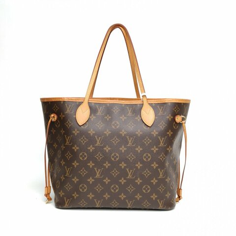 LOUIS VUITTON Neverfull中號米色內裏老花PVC金扣2019肩背包