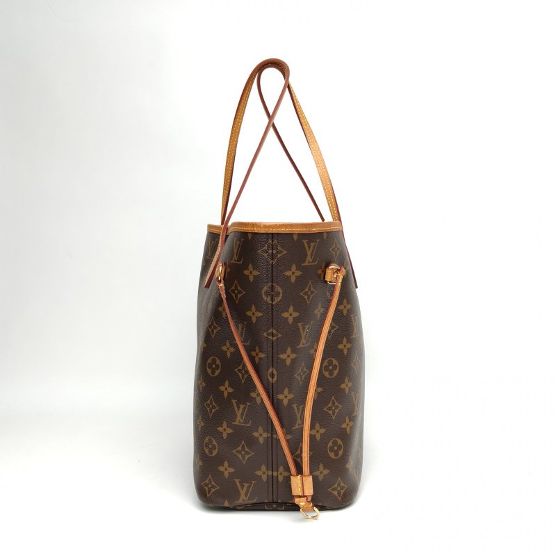 LOUIS VUITTON Neverfull中號米色內裏老花PVC金扣2019肩背包-3