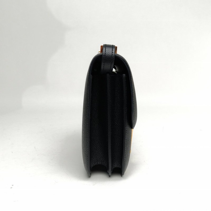 HERMES Constance康康19黑色Epsom皮C刻玫瑰金扣肩背包-1