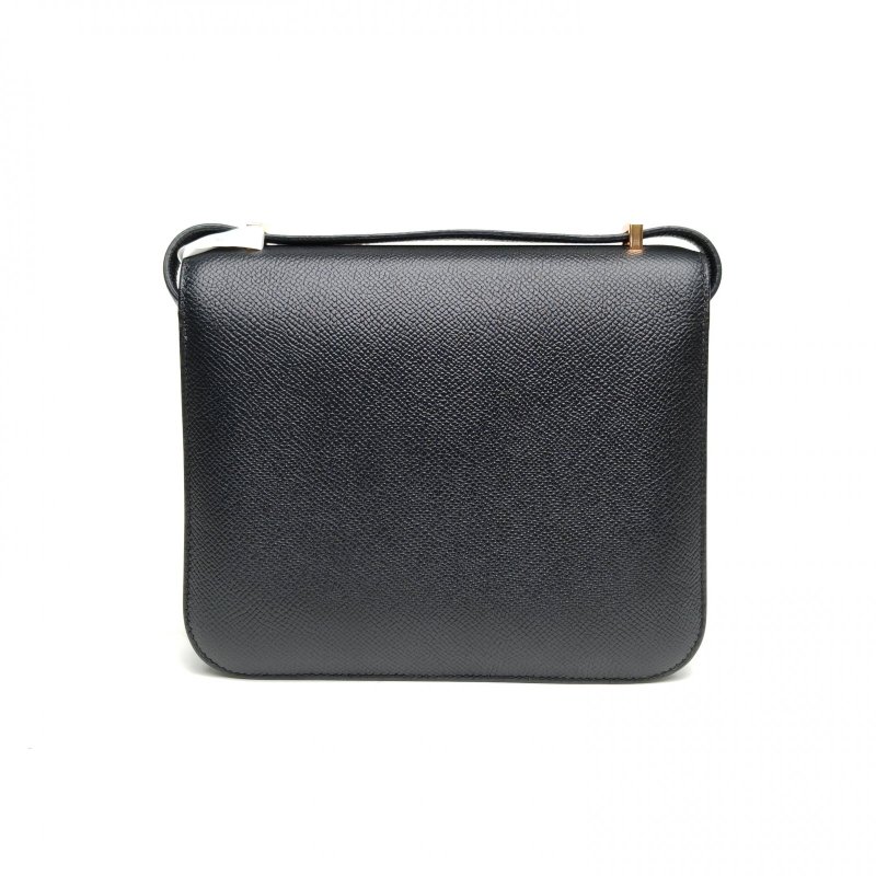 HERMES Constance康康19黑色Epsom皮C刻玫瑰金扣肩背包-2