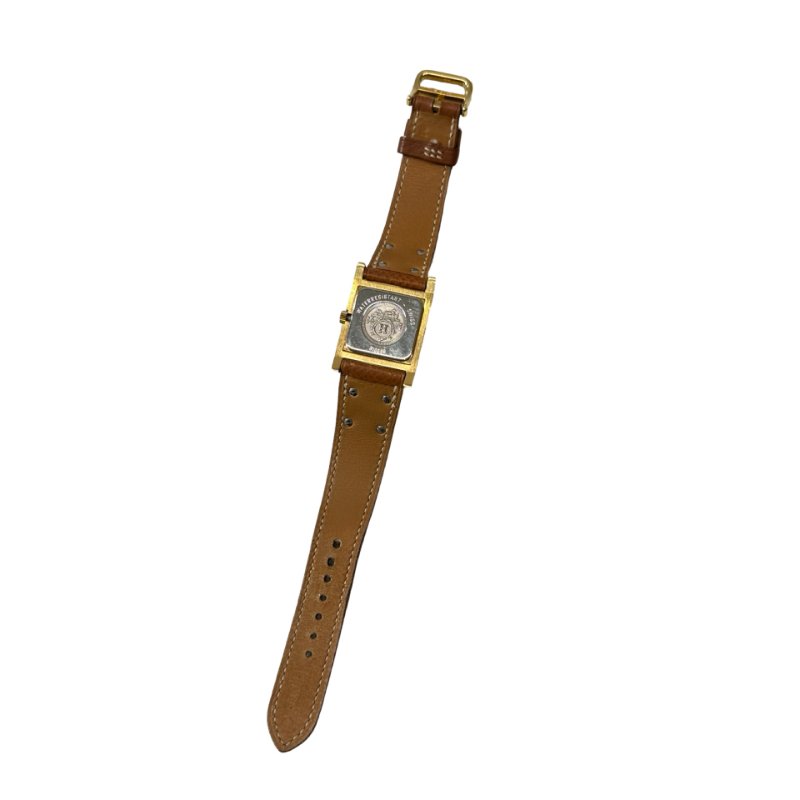 Used HERMÈS Watch Brown Gold (37) GHW-1