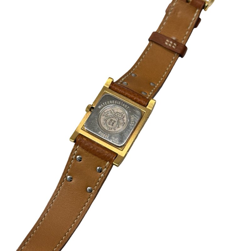 Used HERMÈS Watch Brown Gold (37) GHW-4