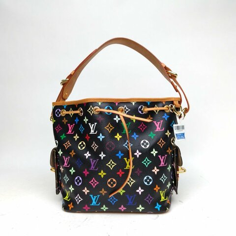 LOUIS VUITTON 中古水桶包黑三彩PVC金扣2008肩背包