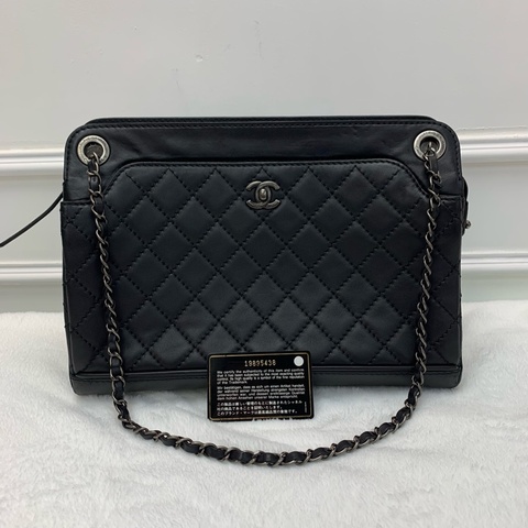 中古包🖤Chanel黑色小羊皮金屬鎖鏈肩背袋