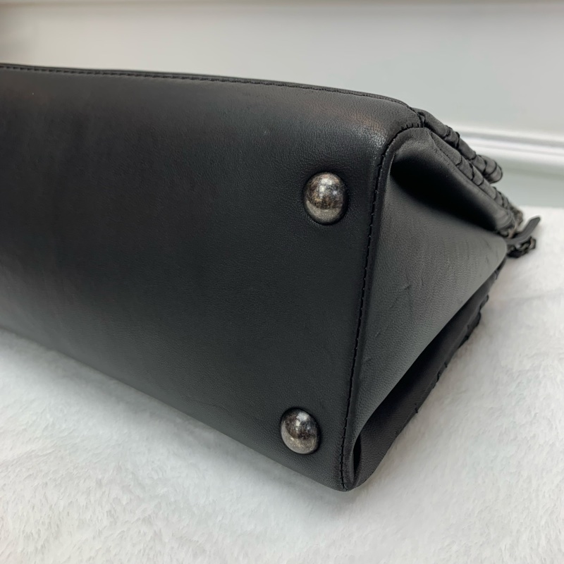 中古包🖤Chanel黑色小羊皮金屬鎖鏈肩背袋-5