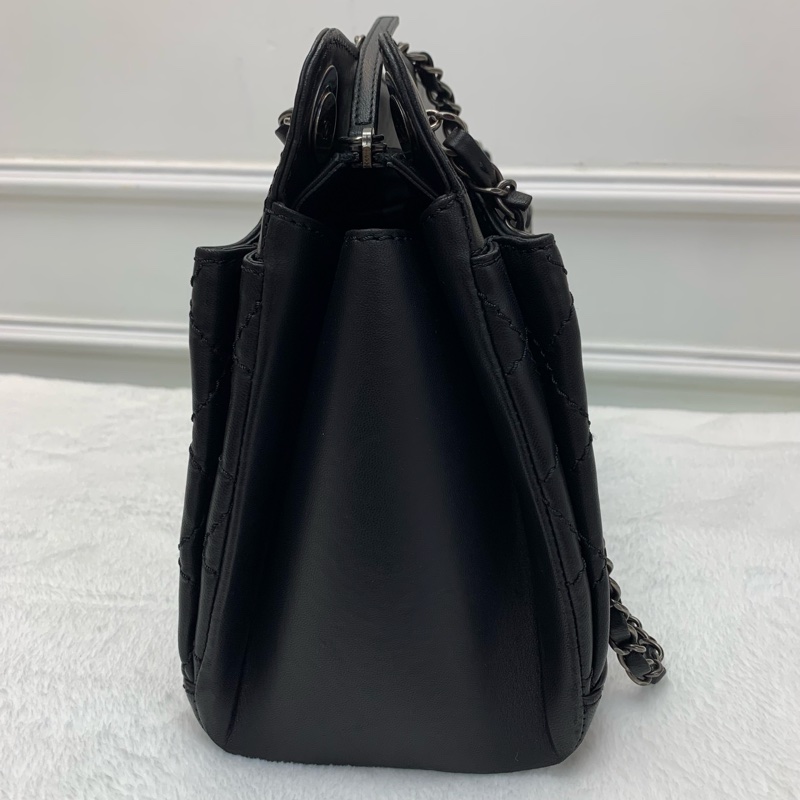 中古包🖤Chanel黑色小羊皮金屬鎖鏈肩背袋-6