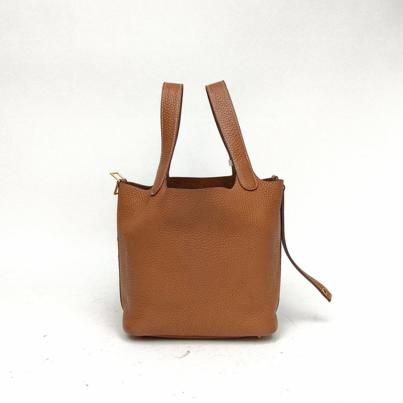 HERMES Picotin18菜籃子37金棕色TC皮Z刻金扣肩背包-1