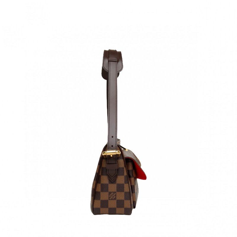 LOUIS VUITTON 中古賓士單肩包棕色棋盤格PVC金扣2006肩背包-1