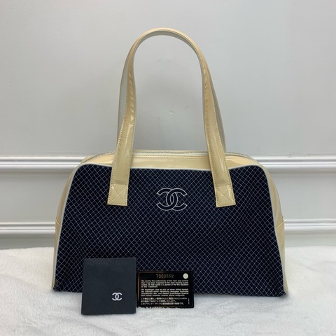 中古包💙Chanel漆皮拼布保齡球