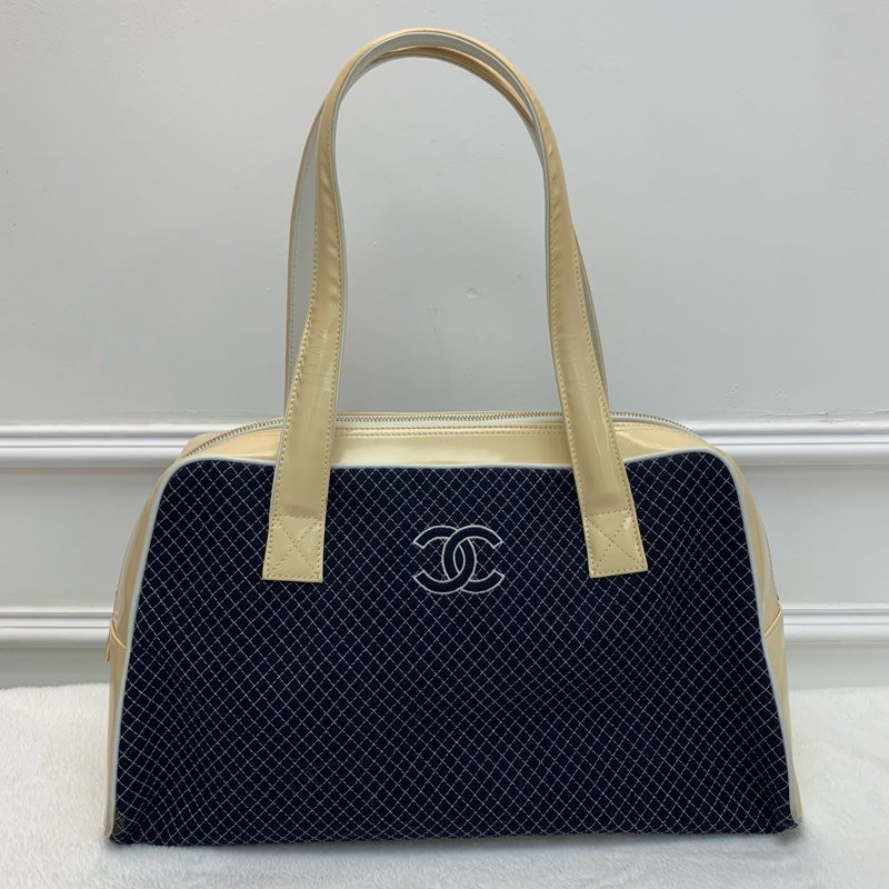 中古包💙Chanel漆皮拼布保齡球-2