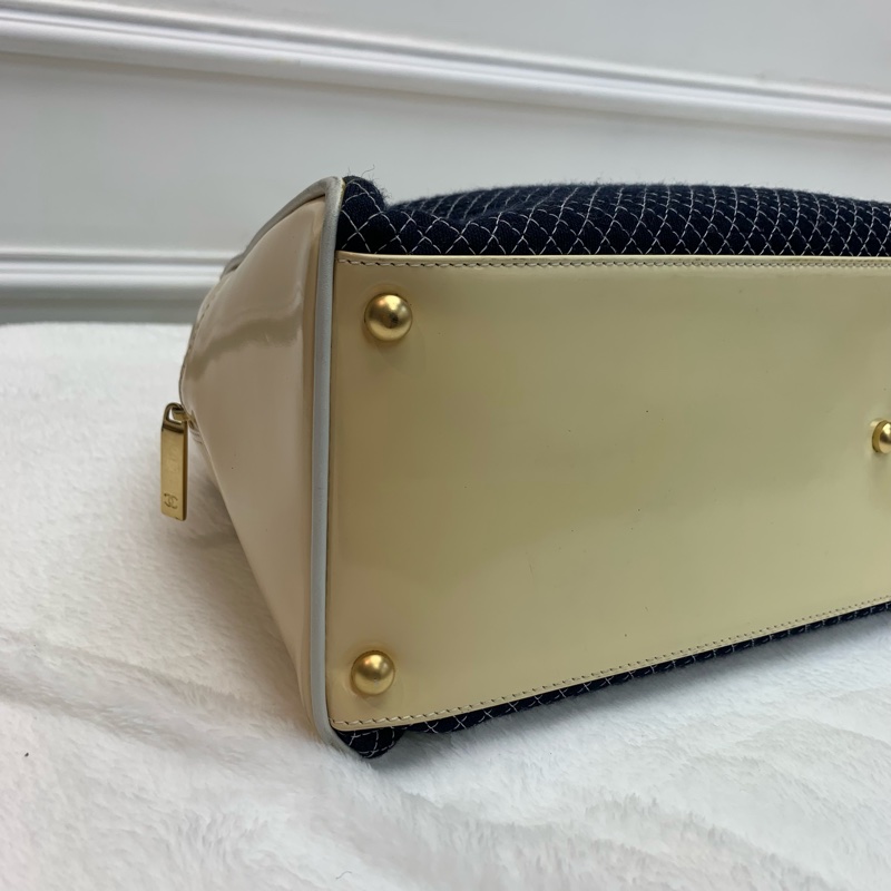 中古包💙Chanel漆皮拼布保齡球-5