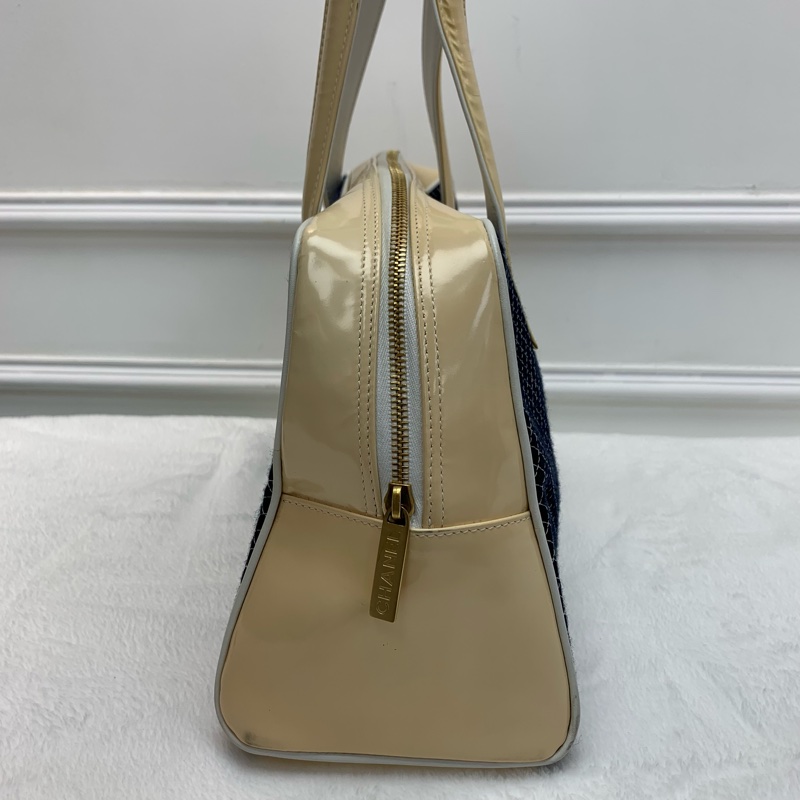 中古包💙Chanel漆皮拼布保齡球-7