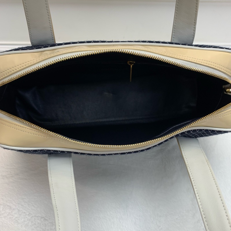 中古包💙Chanel漆皮拼布保齡球-9