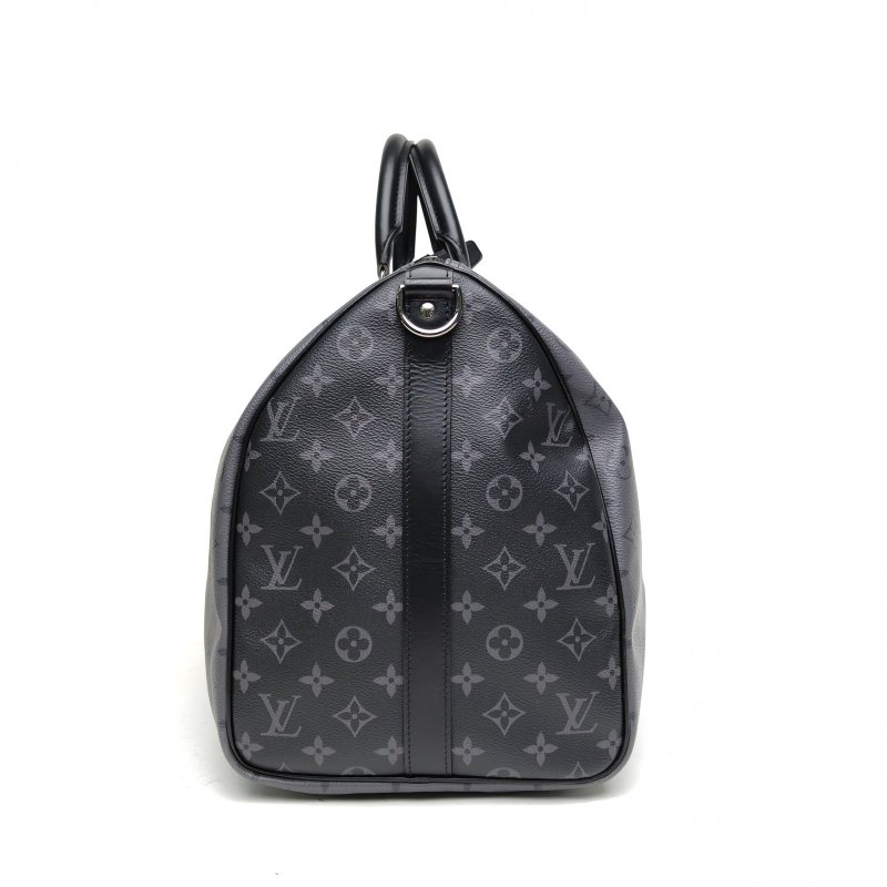 LOUIS VUITTON KEEPALL50配肩帶黑色PVC晶片肩背包-1