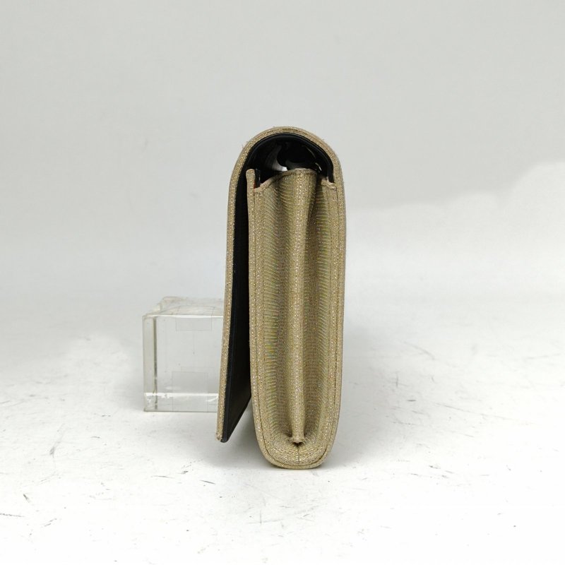 SAINT LAURENT KATE中號22金色針織銀扣肩背包-1