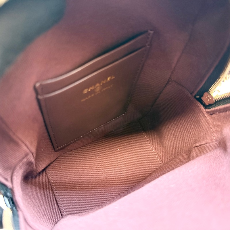 Chanel 黑金荔枝mini小書包後背AP3753-8