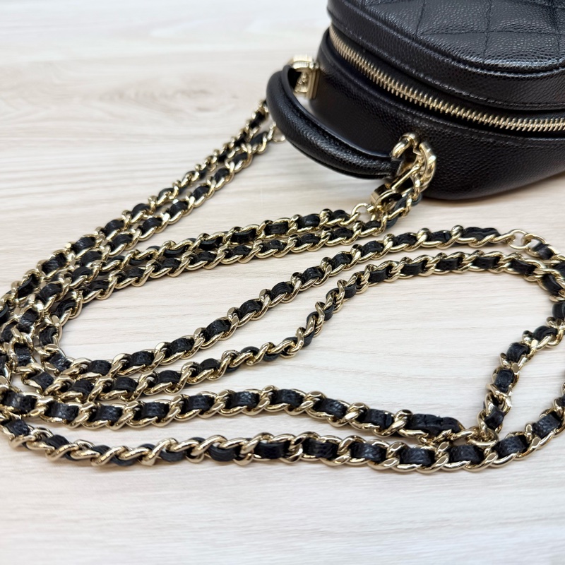 Chanel 黑金荔枝mini小書包後背AP3753-10