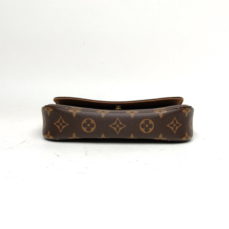 LOUIS VUITTON IVY鏈條腋下包老花PVC金扣晶片肩背包-4