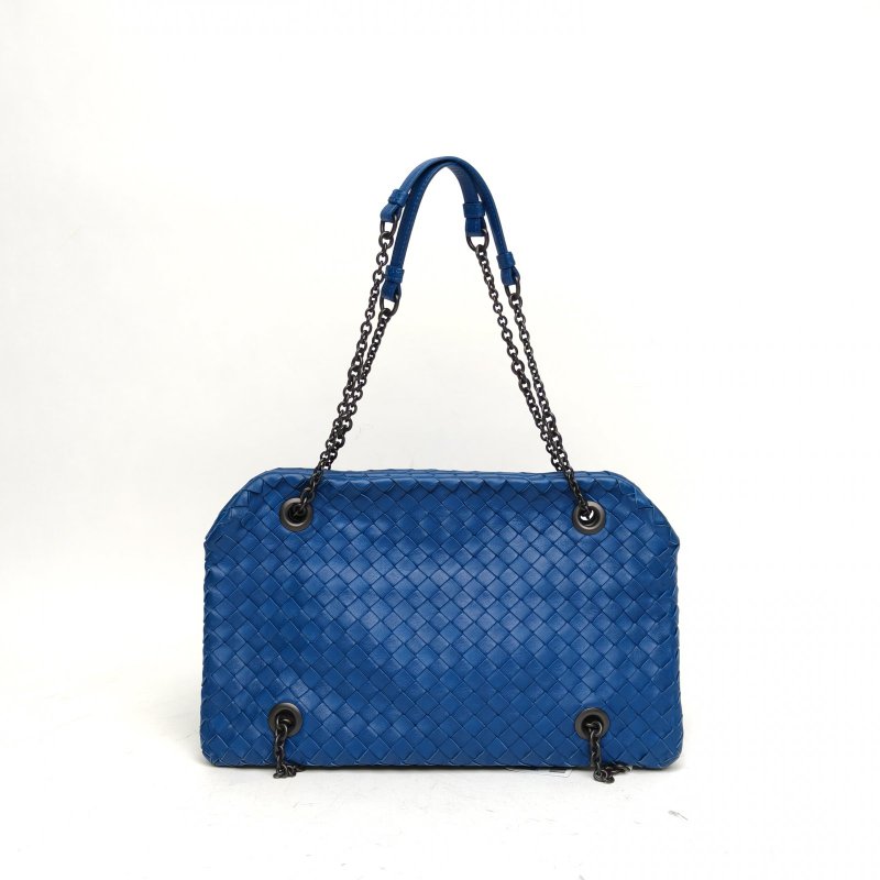 BOTTEGA VENETA 藍色羊皮斜挎包肩背包-2