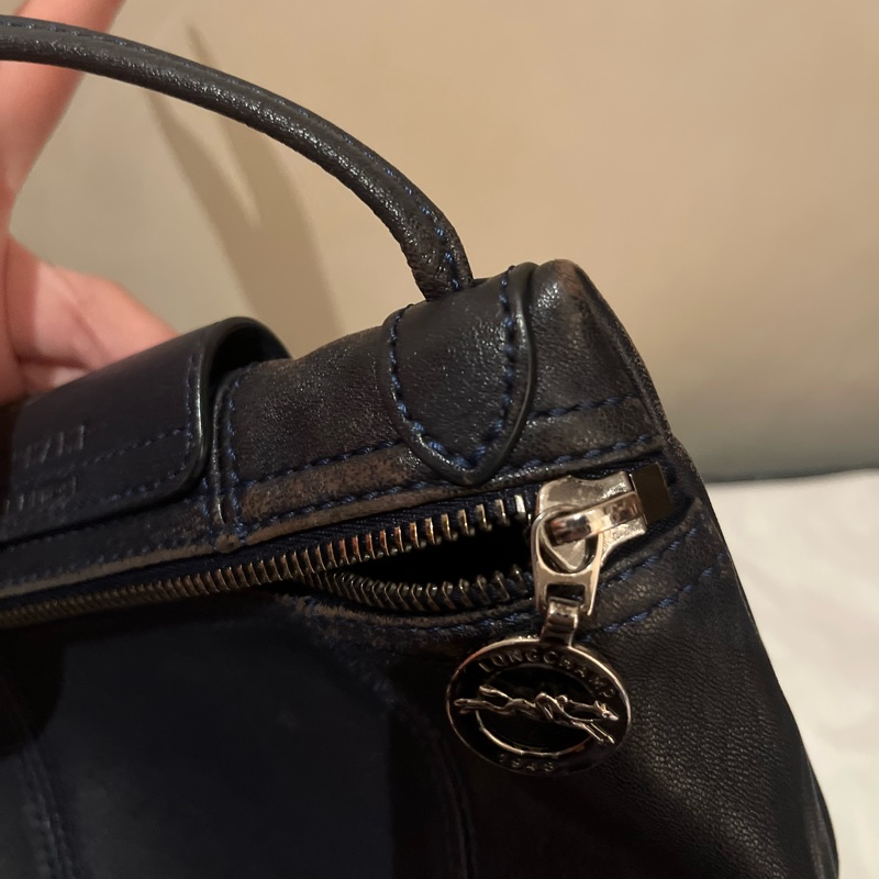 longchamp絕版 斜背包 肩背包 深藍色 現貨-11